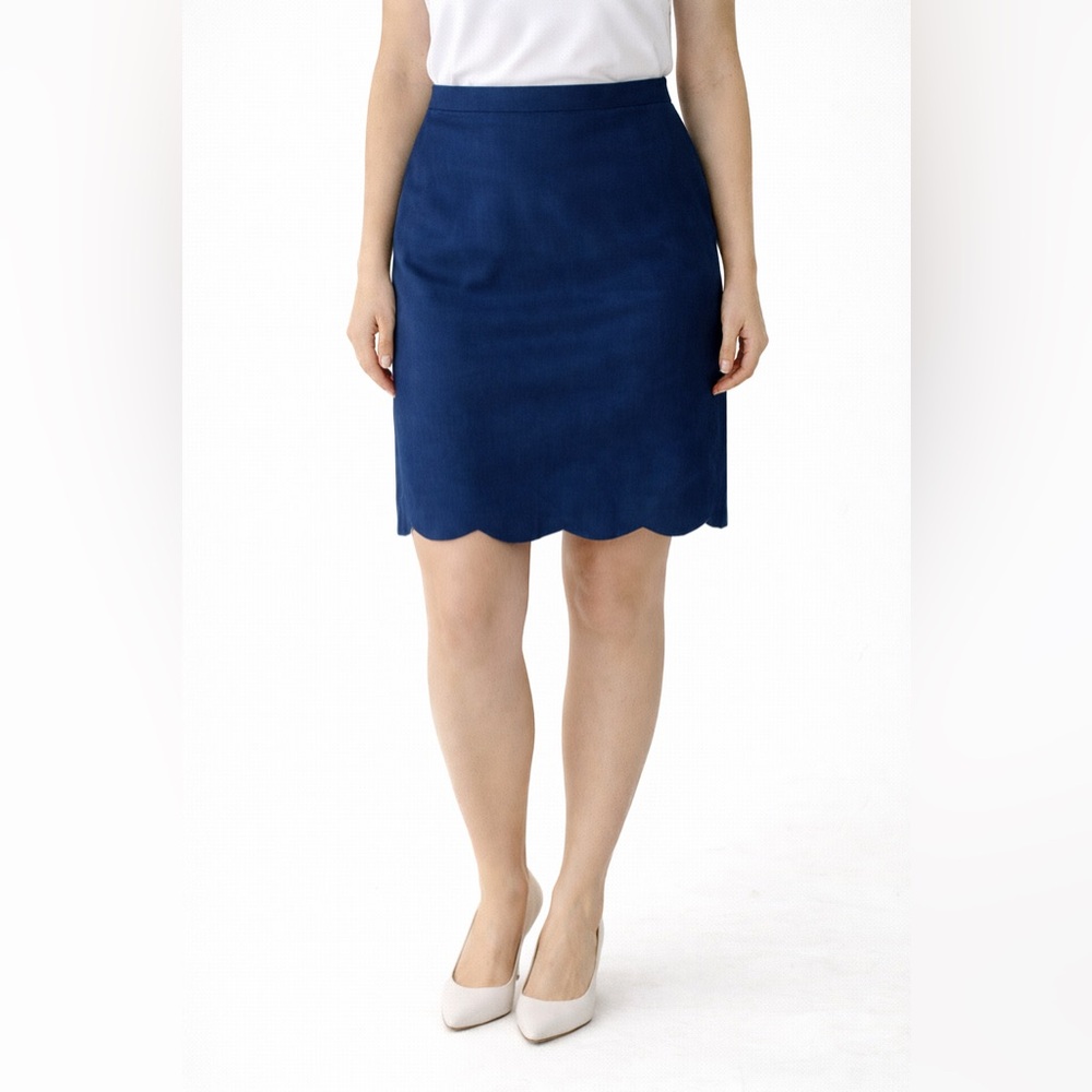 J. Crew Scalloped Mini Skirt - NAVY Blue- 10